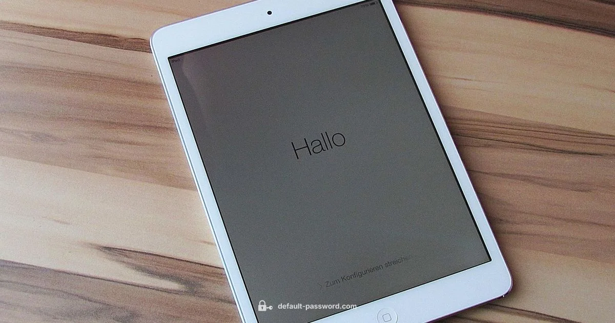 Resetting iPad Resetting iPad - Default Password