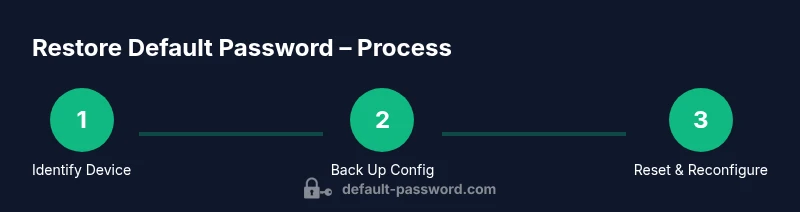 Process infographic showing steps to restore default password