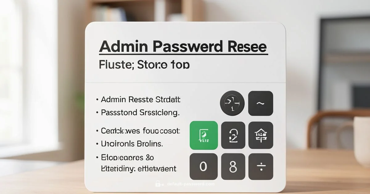 Reset Admin Password - Default Password