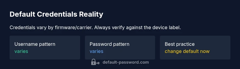 Infographic showing variability of router default credentials