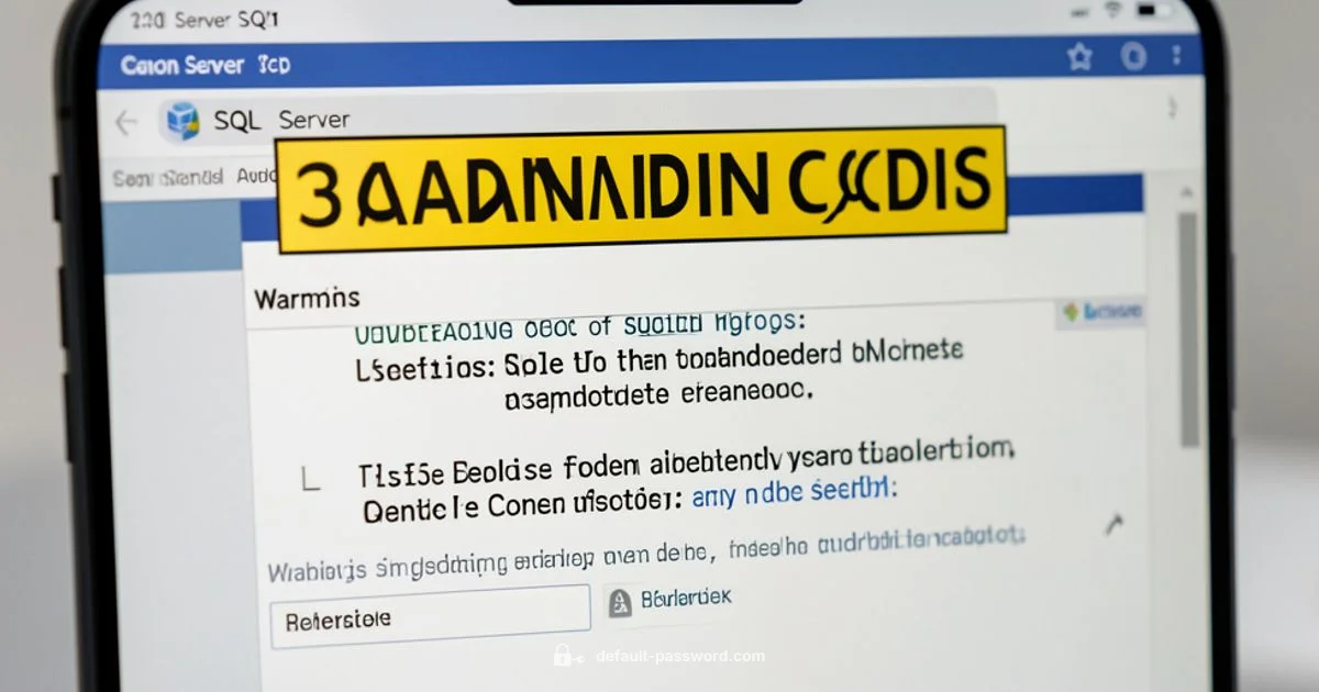 Securing sa Password Securing sa Password - Default Password
