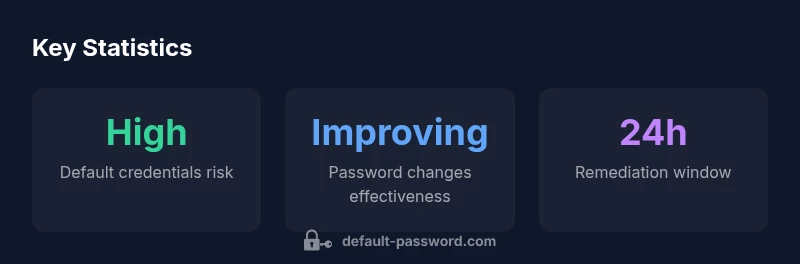 Key statistics infographic showing UNV NVR default password risks and remediation