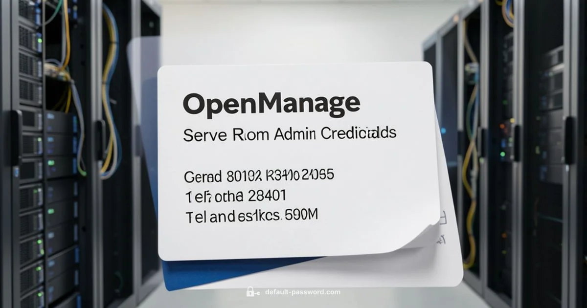 OpenManage Defaults OpenManage Defaults - Default Password