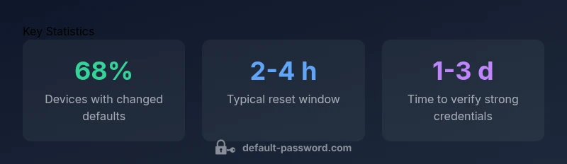 Tailwind-styled infographic showing key statistics on Dell switch password management