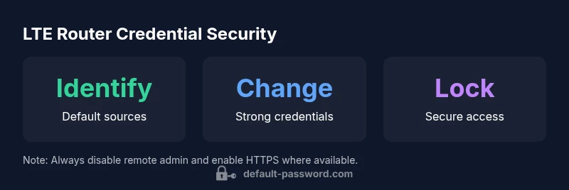 Infographic showing steps to secure LTE router credentials
