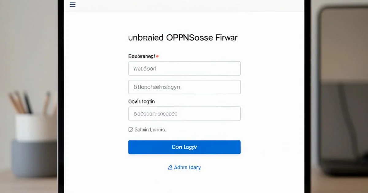 OPNsense Admin Login OPNsense Admin Login - Default Password