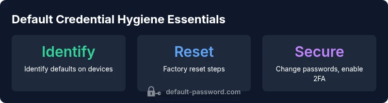 Infographic showing steps to manage default passwords for UniFi devices