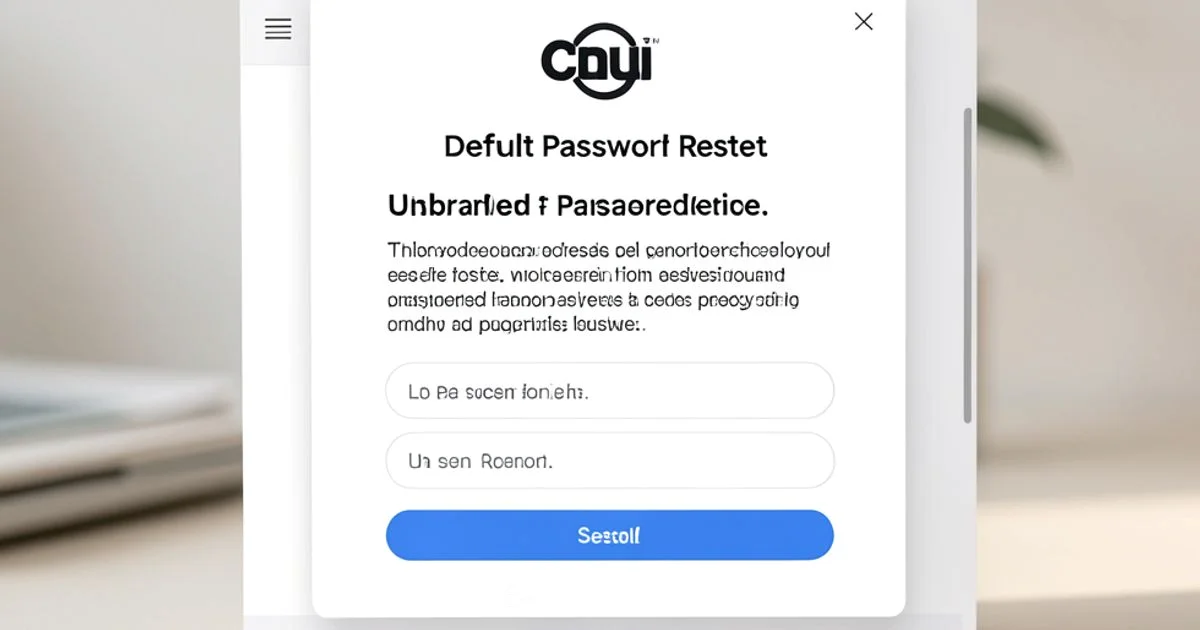 Reset Basics - Default Password
