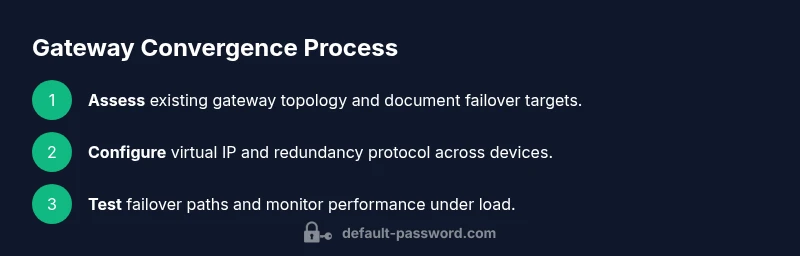 Infographic showing steps to converge default gateway