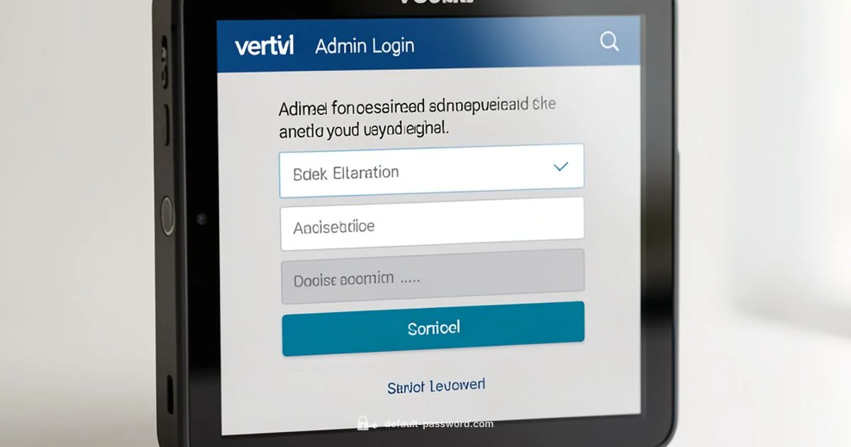 Vertiv Access Basics - Default Password