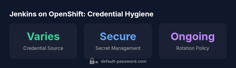 Infographic showing credential lifecycle for Jenkins on OpenShift