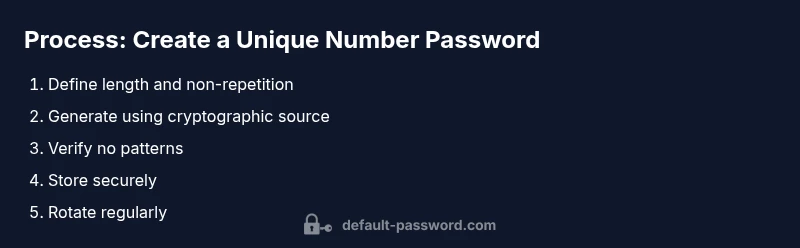 Process infographic showing how to create a unique number password
