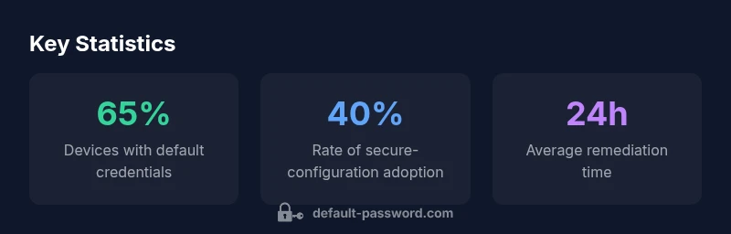 Infographic showing default password risk and remediation steps