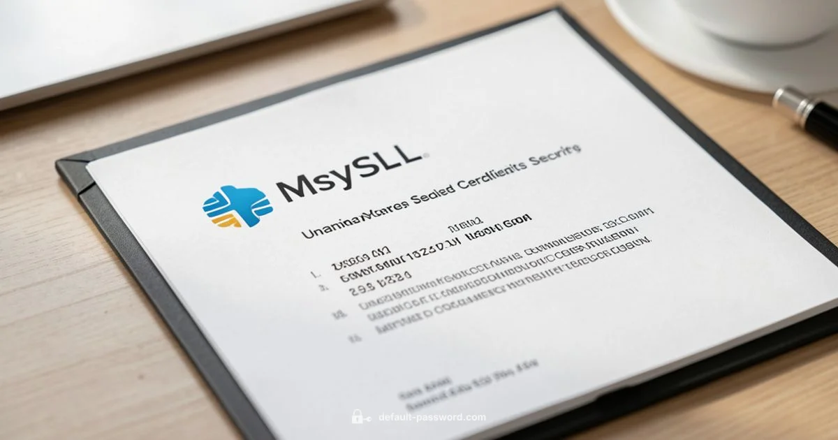 MySQL Default Passwords MySQL Default Passwords