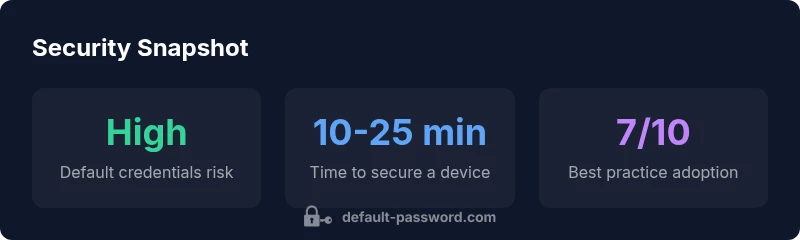 Stats infographic showing security snapshot for default password management