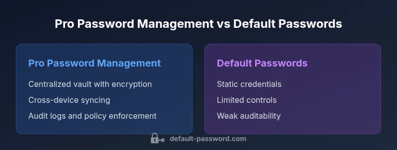 Infographic comparing pro password management to default passwords