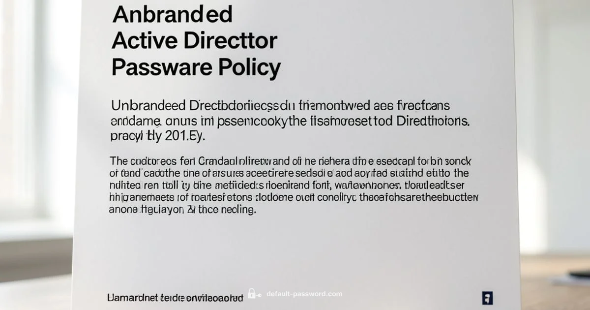 AD Password Policy - Default Password